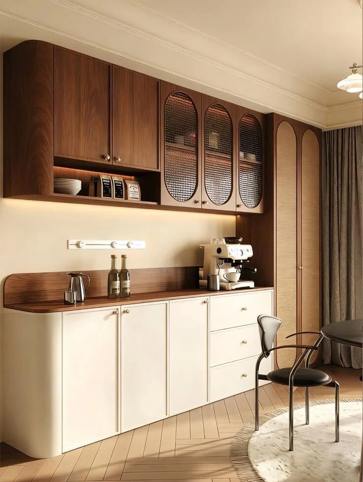 Walnut Dining & Serving Unit — Crockery interior design reference