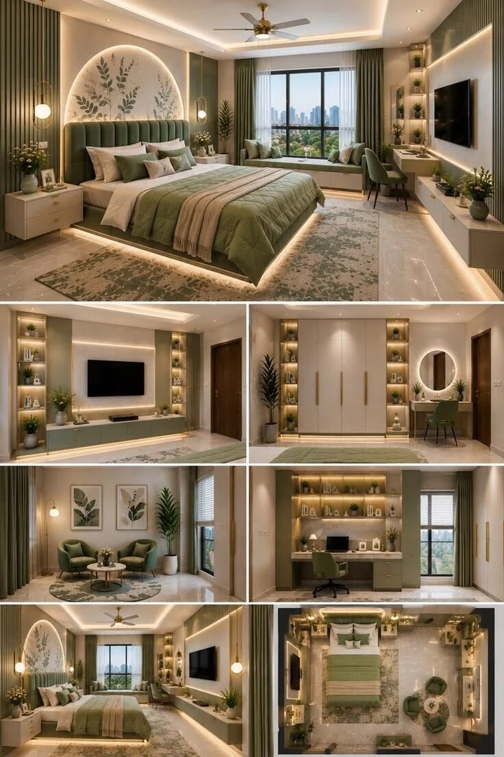 The Warm Green Suite — Master bedrooms · MBR interior design reference