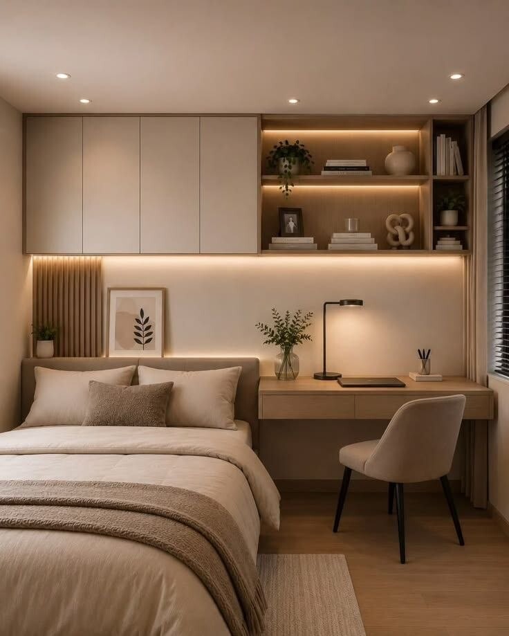 Warm dresser bedroom — new HiVibes portfolio design reference