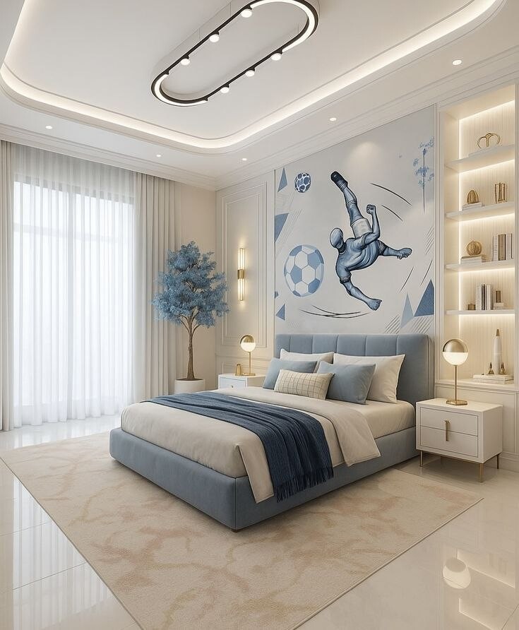 Calm blue bedroom — new HiVibes portfolio design reference