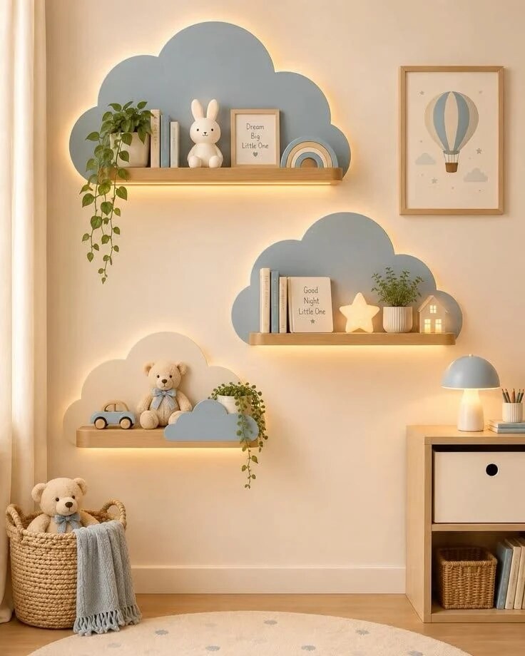 Cloud Display Shelves — Space management interior design reference
