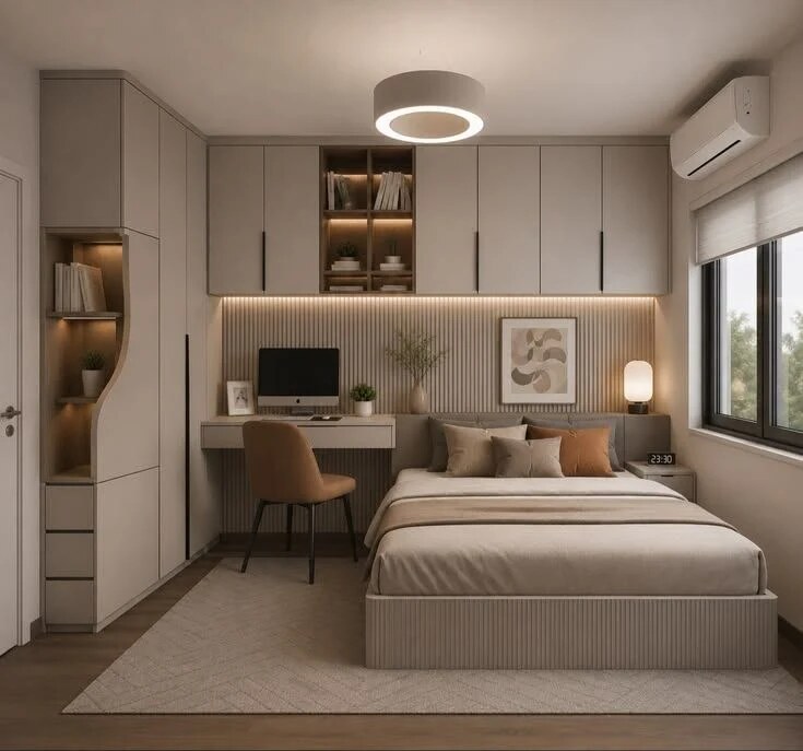 Integrated Bedroom Workspace — Study units interior design reference