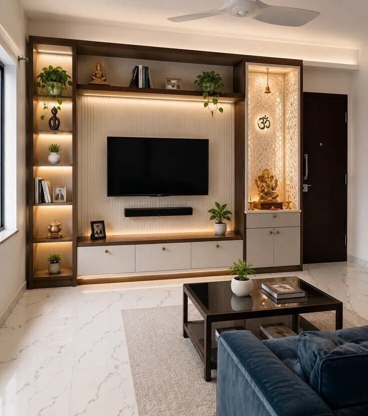 Framed Media Wall — TV units interior design reference